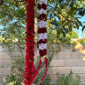 Festive Red Ribbon Lei’s